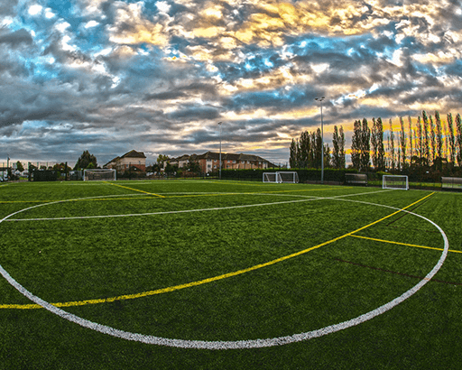 Eastbourne football pitch on a cloudy day