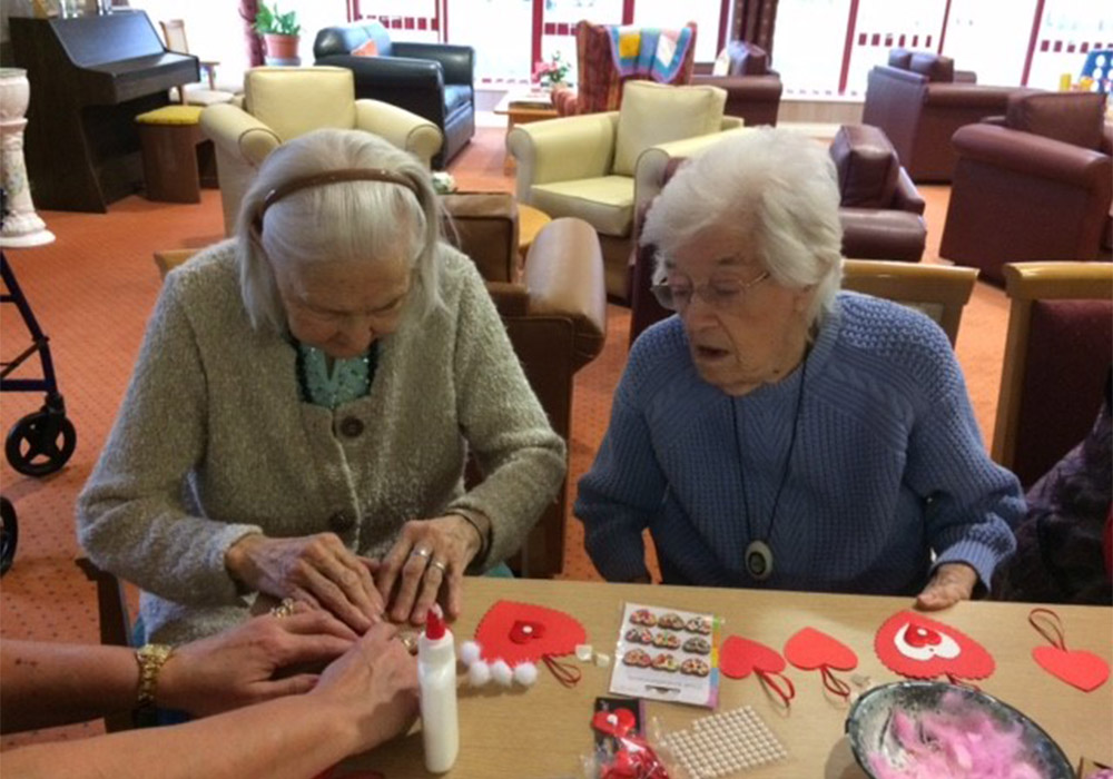 residents taking part in a crafts session