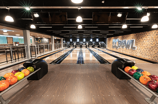 a view down the bowling alley