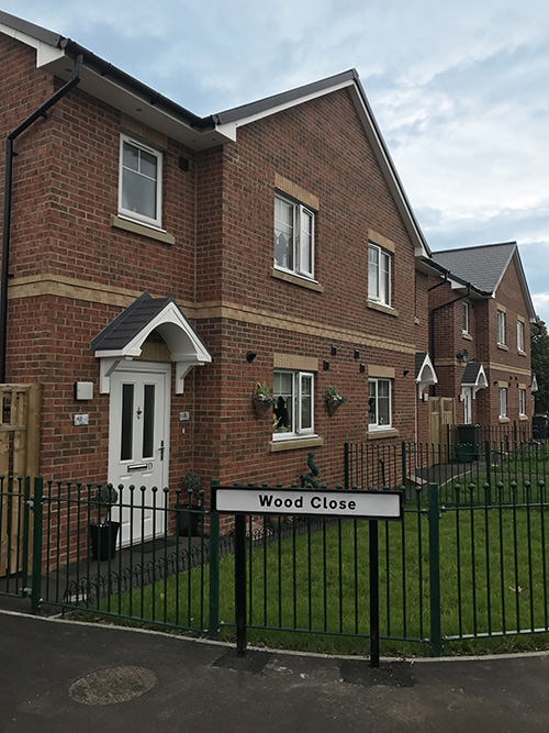 Side view of a Council house new build