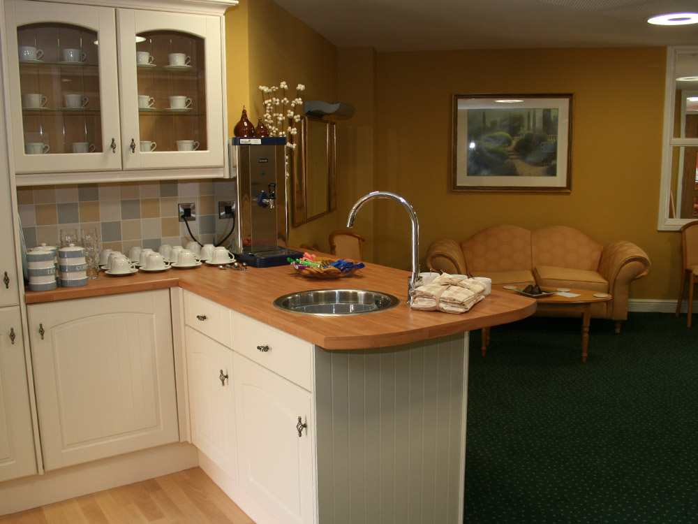 the coffee area at Linden Court