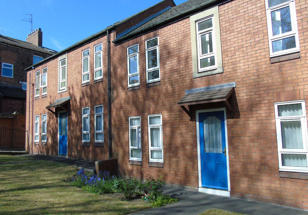the front of the flats at Hargreave