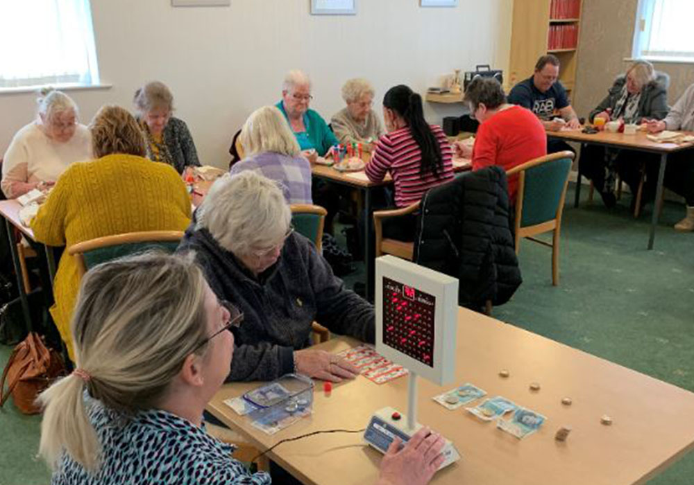 residents playing bingo