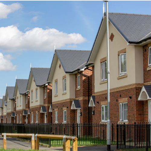 A row of new build houses