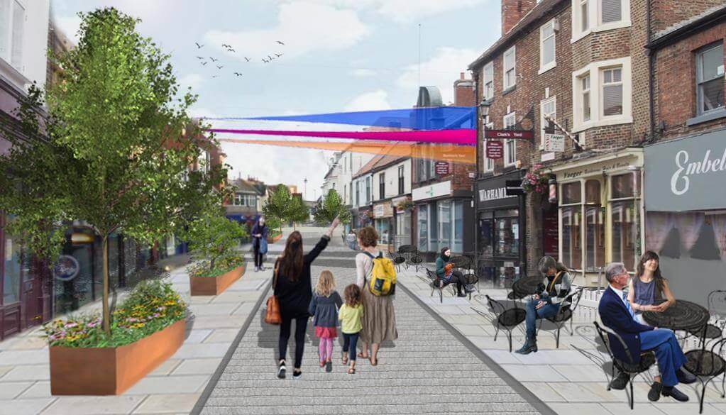 Artist impression of how artistic installations at the Yards entrances could look