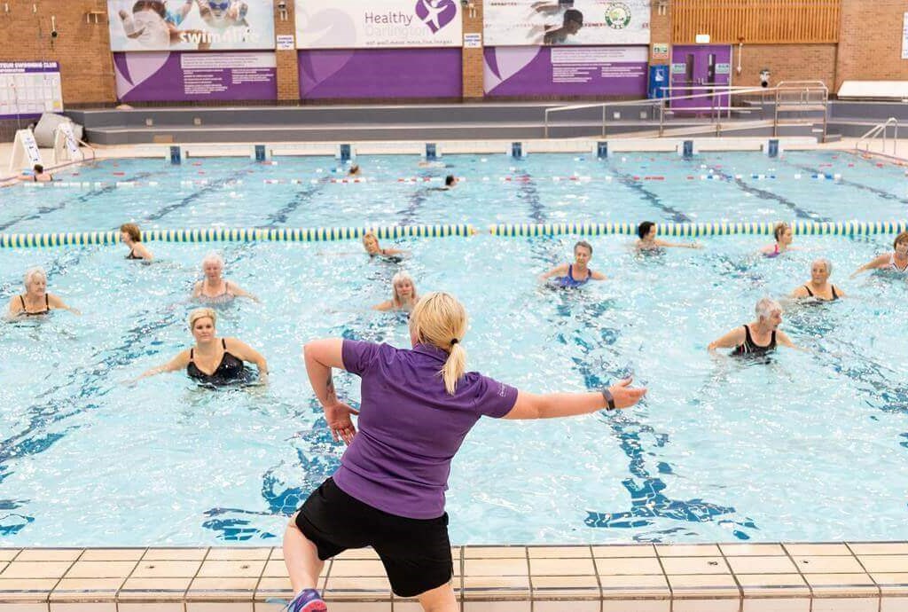 Aqua fitness class in the Dolphin Centre pool
