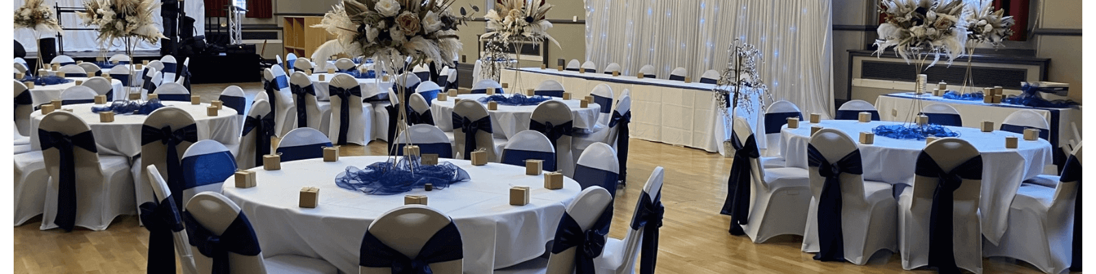 Tables set out in Central Hall for a wedding