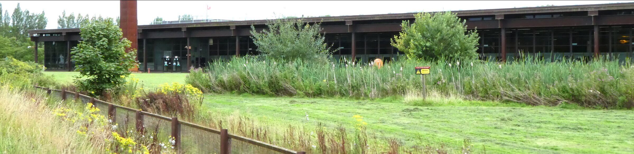 The park at the Cummins Engine Factory