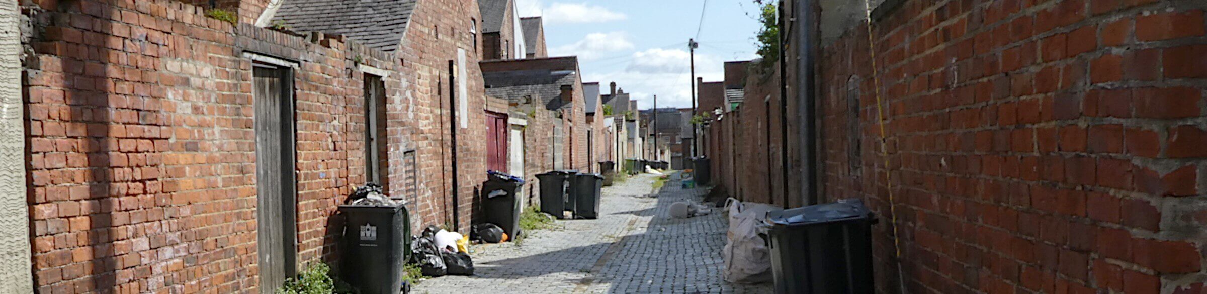 Back alleys behind terrace houses