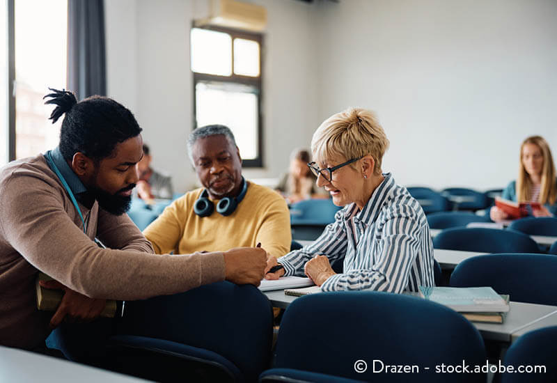 Adults in a classroom