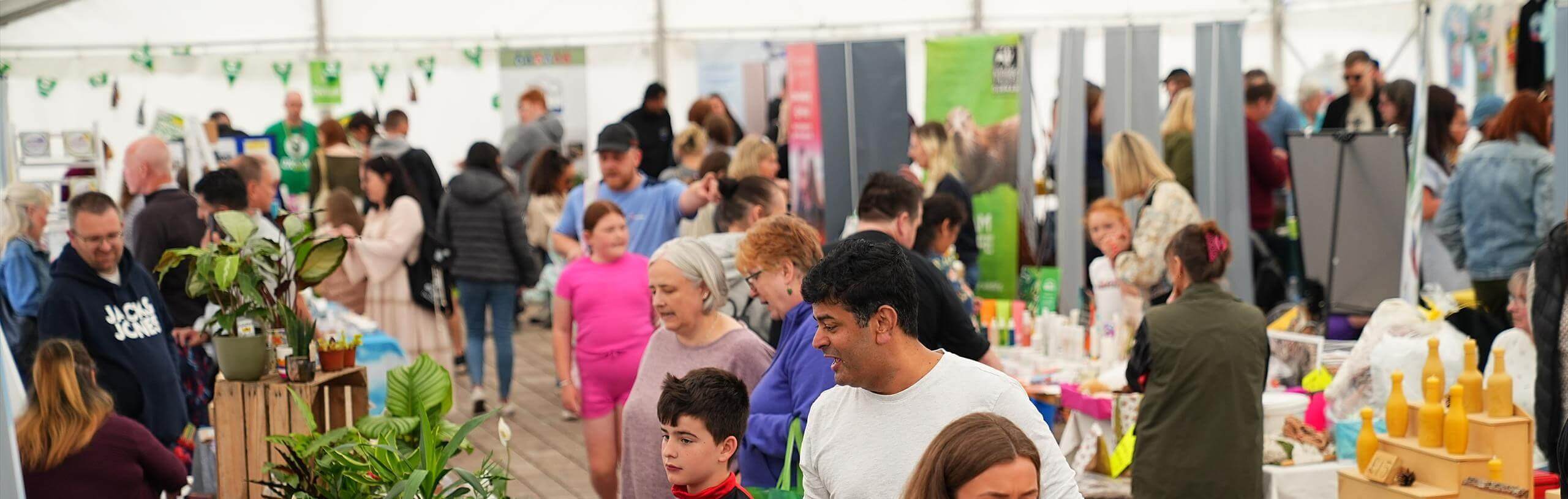 Large crowds of people at the Darlington Eco fair