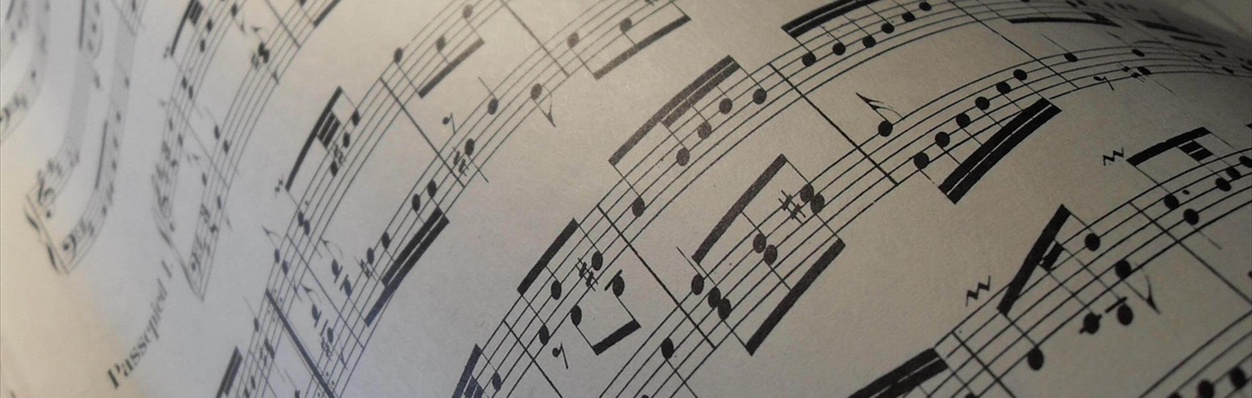 A close up of written music
