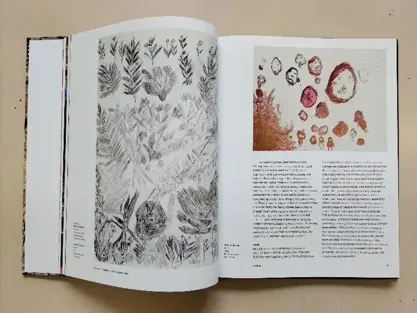 Pages of a book with artists drawings