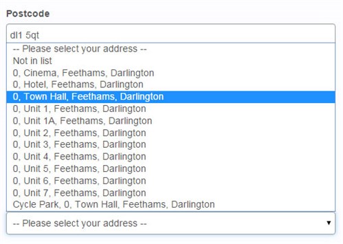 example of the address picker