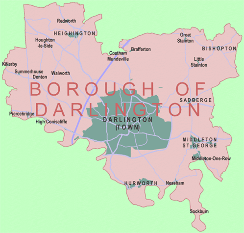 a map of Darlington Borough