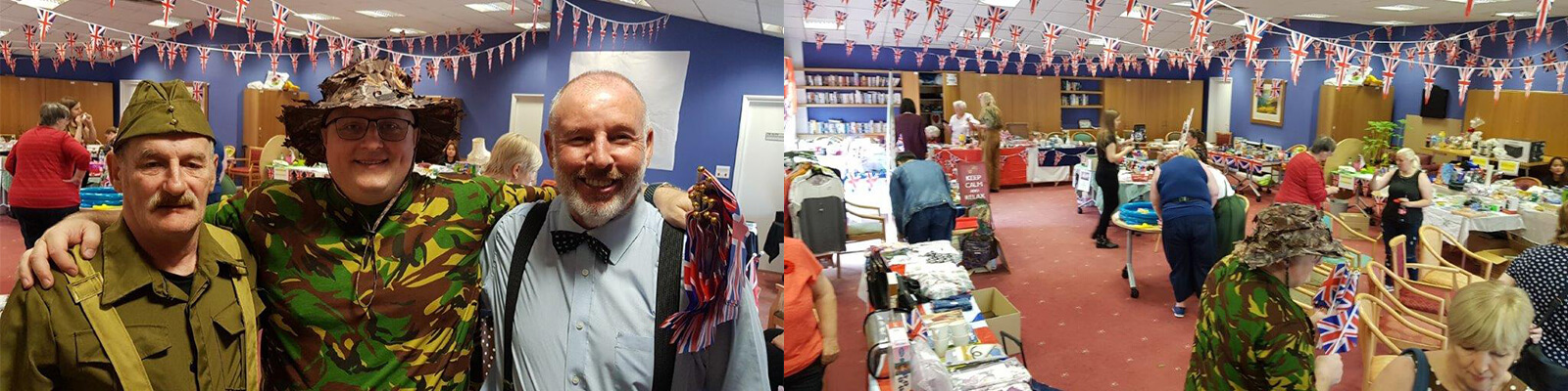 Residents enjoying a patriotic festival