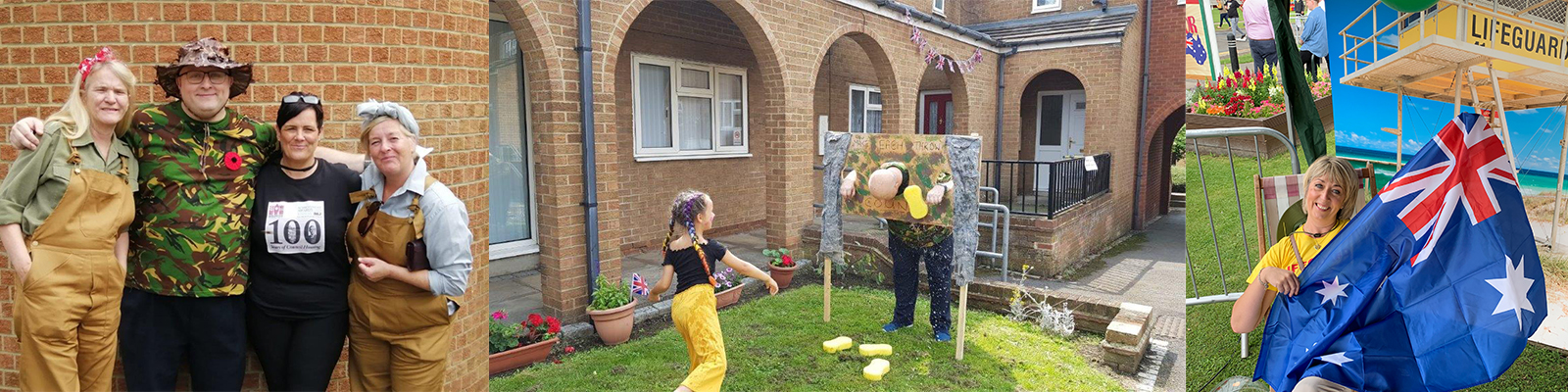 Groups of residents enjoying activities