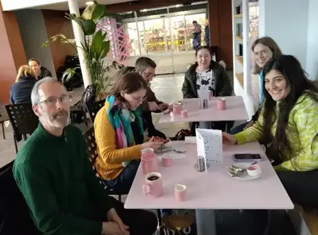 People sat around tables